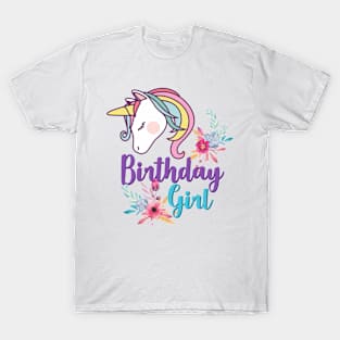 Unicorn Birthday Girl T Shirt T-Shirt